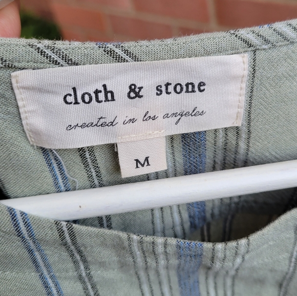 Cloth & Stone Striped Linen Blend Shift Dress Medium - Picture 7 of 8